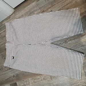 Courtenay Womens 16P Cropped Pants Black White Geometric Print Stretch